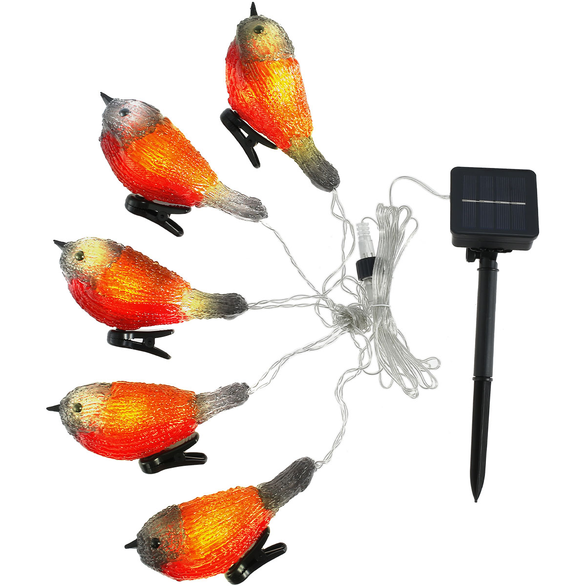 Atopoler Solar Bird String Lights Acrylic Solar Powered Bird Fairy