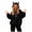 Black, variant on Womens Devil Horn Hooded Top Coat, Soft Cozy Pullover with Devil Horn Loose Fit Long Sleeve, Lightweight Halloween Cosplay Costume (Red, M)