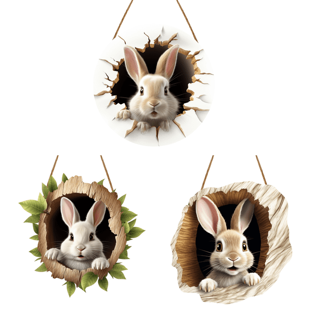 Señal La Puerta Pascua Construcción Del Conejo Bienvenida (b)