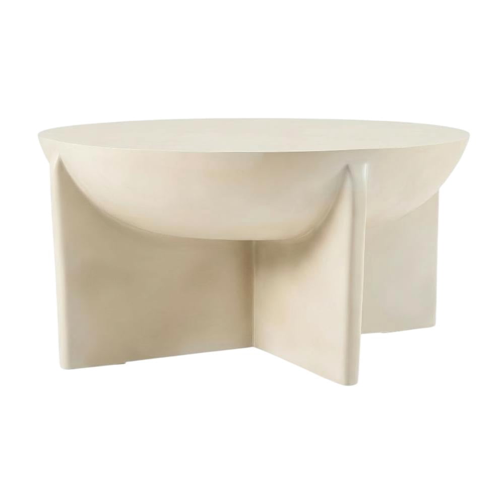 Concrete Round Coffee Table with Modern Design and Durable Solid Construction