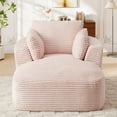 thumbnail image 2 of Muumblus Chaise Lounge Indoor, Cozy Lounge Chair Sleeper Sofa for Adults, No Assembly Required, Pink Corduroy, 2 of 9