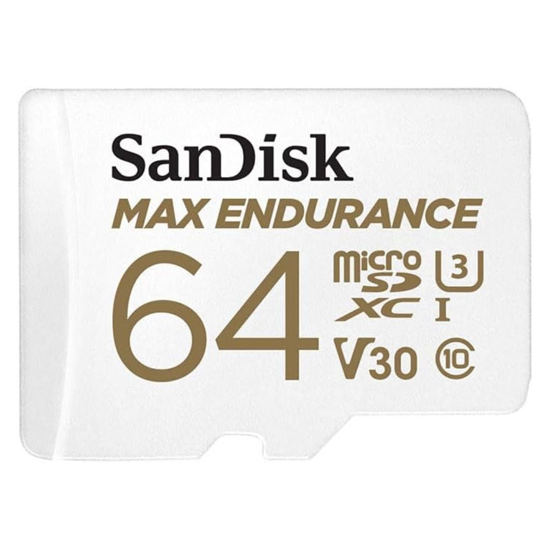 SanDisk MAX ENDURANCE UHS-I Class 10 MicroSDXC 64GB Memory Card with 100MBPS Read Speed and 40MBPS Write Speed for Home Security and Dash Cameras