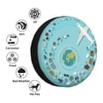 thumbnail image 5 of Gaeub Travelling on Airplane 14-17in Tire Cover, Spare Tire Cover, for Camper Caravan, Trailer, Car, Truck, SUV, Jeep - 14 inch, 5 of 9