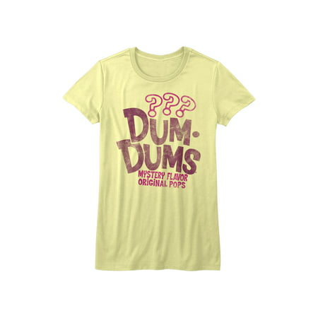 Dum Dums Candy Lollipop Mystery Flavor Original Pop Question Juniors T-Shirt