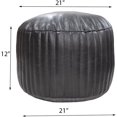 thumbnail image 2 of Goat Leather Handmade Eco-Friendly  Pouf,Recycled Cotton Filled, 2 of 18