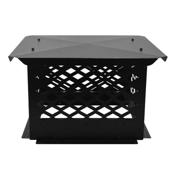 14" x 14" Square Chimney Cap Flue Caps Outdoor Fireplace Chimney Cover Black