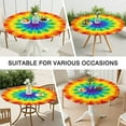 thumbnail image 7 of Rainbow Tie Dye Mandala Pattern Round Fitted Tablecloth with Elastic Edge,Dining Table Cover Waterproof,Outdoor Round Tablecloth for Camping,Dining,Indoor and Outdoor, 7 of 7