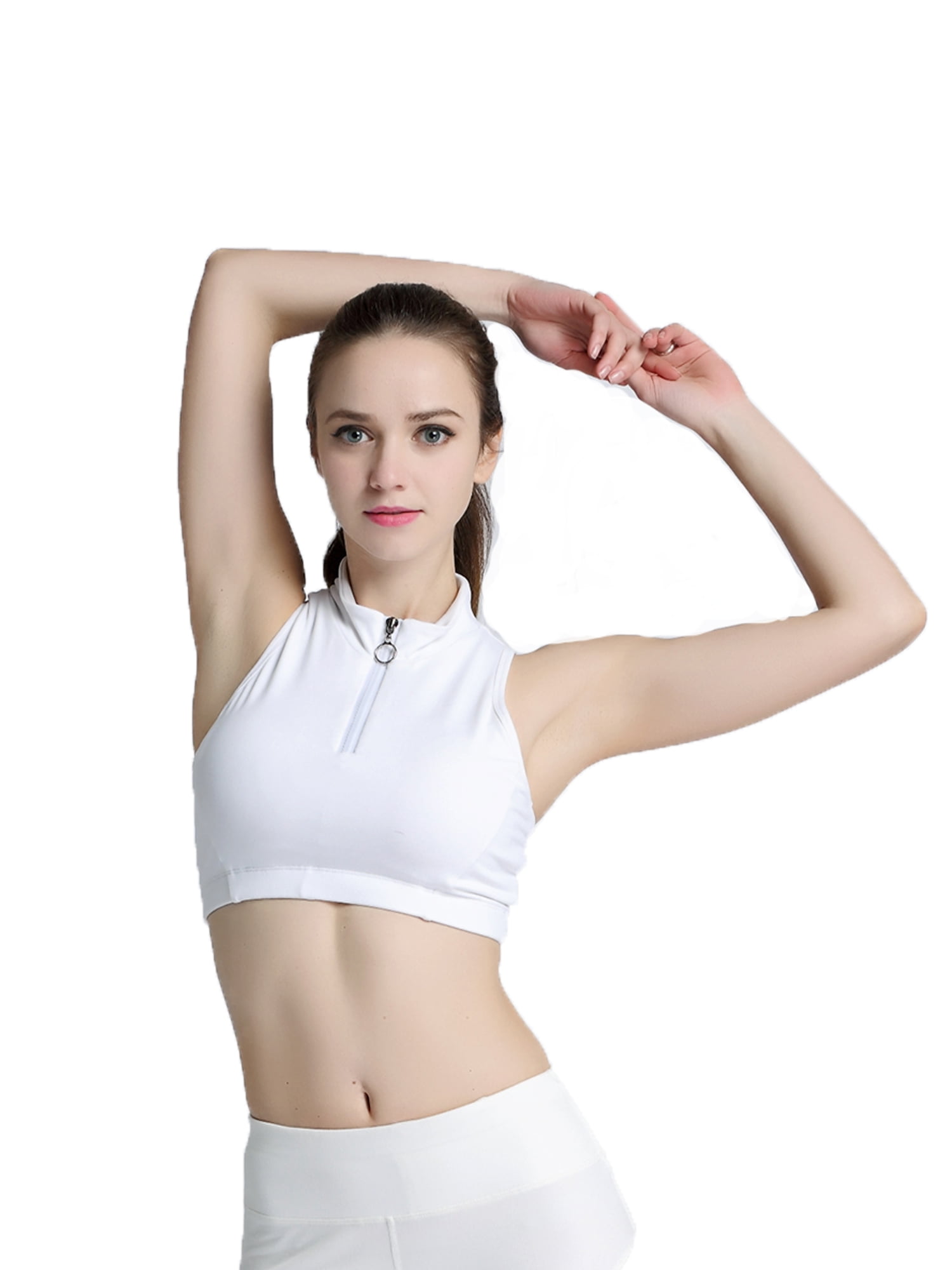 zip up gym crop top