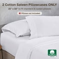thumbnail image 4 of California Design Den Standard Pillow Cases - 400 Thread Count, 100% Cotton Sateen, Set of 2 Pillow Covers, Breathable, Soft, Designed for for Queen and Standard Pillows - Bright White, 4 of 9