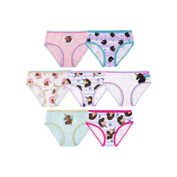 Afro Unicorn AP Girls Underwear, Pack of 7, Sizes 6-8