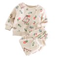 thumbnail image 6 of Splozh Baby Girl Outfit Fashion, Baby Boys Girls Flannel Fleece Warm Winter Loungewear Set,White,0-1 Years, 6 of 8