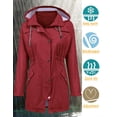 thumbnail image 2 of Gabardina impermeable LOMON con capucha larga para mujer, 2 of 6