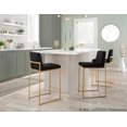 thumbnail image 2 of Fuji High Back Counter Stools for Kitchen Counter in Gold Metal, Counter Height Chairs, Bar Stools Set of 3, Counter Height Stools Set of 3, Bar Stools For Kitchen Island (Black Velvet), 2 of 6