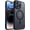 black, variant on Magnetic Phone Case for iPhone 14 6.1", Translucent Matte Shockproof Cover - Deep Green