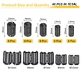 thumbnail image 2 of Uxcell 40Pcs 5 Tamaños Núcleo de Anillo de Ferrita de Clip, Perlas de Ferrita EMI RFI Ruido Clip para Cable de 3.5mm/5mm/7mm/9mm/13mm de Diámetro, Negro, 2 of 7