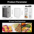 thumbnail image 7 of Panana Food Dehydrator Machine Dryer for Jerky: Stainless Steel Dehydrater for Fruit Herb Meat Dog Treats- Food Drier for Meat Beef Dehydration (18 trays), 7 of 7