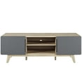 thumbnail image 4 of Modway Tread 59" Particleboard Wood TV Stand for TVs up to 65" in Natural/Gray, 4 of 6