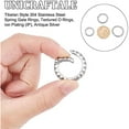 thumbnail image 4 of 3Pcs 3 Sizes Spring Gate Rings 304 Stainless Steel Tibetan Style Textured Spring Clasps Antique Silver 7 Gauge Carabiner Keyring Snap Rings Buckle for Decoration Keychain Making, 4 of 9