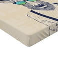 thumbnail image 2 of Ambesonne Antlers Fitted Sheet 2 Pcs Set, Hipster Cool Fun Animal, Full, Beige Dark Blue, 2 of 3