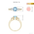 thumbnail image 5 of ANGARA Natural Classic Three Stone 1.12 ct Aquamarine and Diamond Ring in 14K Yellow Gold for Women (Size-7mm) | March Birthstone, Anniversary, Jewelry Gift for Women | Natural Aquamarine Ring, 5 of 9