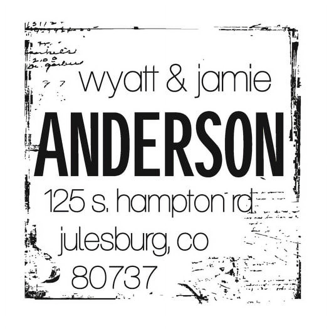 Personalized Square Self Inking Rubber Stamp - Anderson Rustic