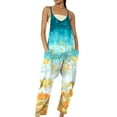 thumbnail image 2 of Pyhlmscde Women's V Neck Sleeveless Jumpsuits Spaghetti Straps Harem Long Pants Overalls with Pockets, Floral Jumpsuits for Women, Womens Jumpsuit, Overalls for Women, 2 of 5