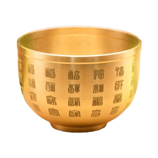 Cuenco de latón Feng Shui, Cuenca del Tesoro, escultura para el hogar, regalo, cilindro de , Mini Bai Fu Bowl, caracteres chinos Fu para gra