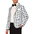 thumbnail image 4 of Lars Amadeus Polka Dots Blazers for Men's Notch Lapel One Button Wedding Suit Jacket Sports Coats, 4 of 5
