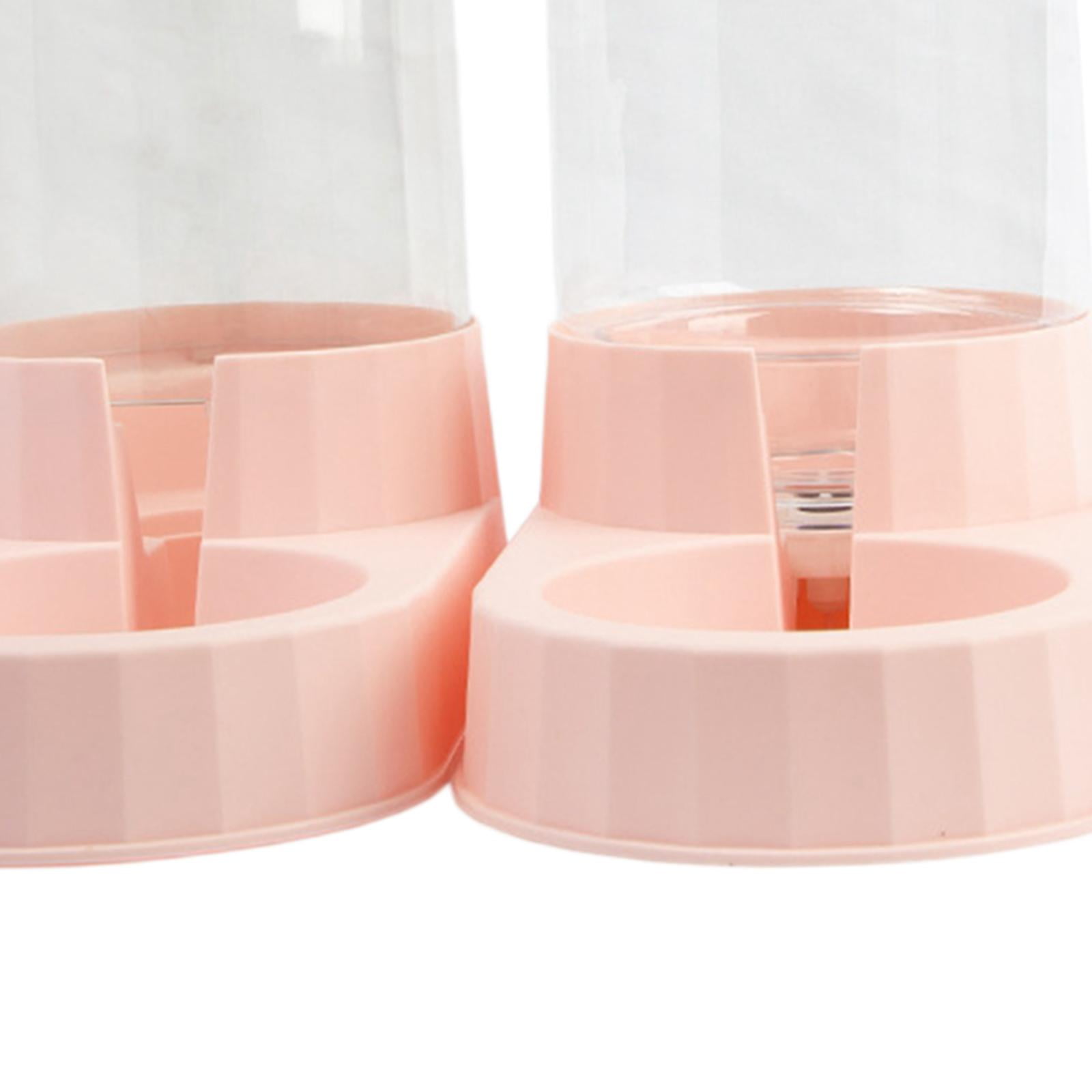 Automatic Pet Feeder Cats Feeder Container, Feeding Station Detachable Food Dispenser, Pet Bowl for Kitten, Kitty Animals Dogs Cats Household pink