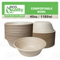 thumbnail image 5 of [100 Pack] 40 oz Round Disposable Compostable Paper Bowls Heavy-Duty, Eco-Friendly Natural Bagasse Unbleached, Heat Resistant, 100% Biodegradable Salad Bowls Alternative to Plastic, 5 of 9