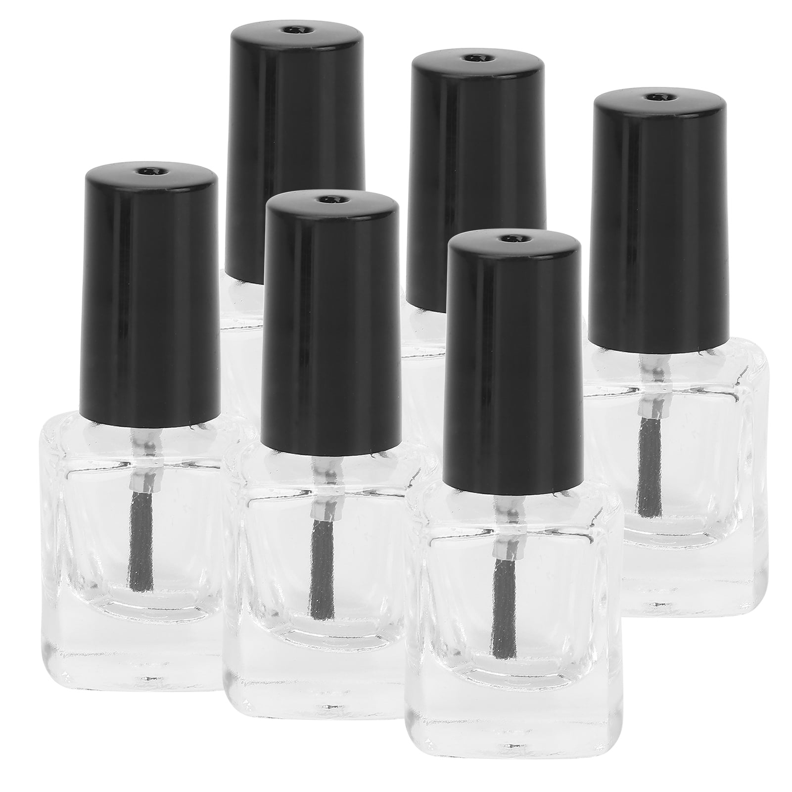 LHCER Empty Nail Polish Glass Bottles,Nail Polish Clear Bottles,6pcs