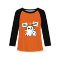 thumbnail image 5 of Grblisyd Halloween Girls Raglan Long Sleeve T Shirts Kids Fall Tops Crewneck Ghost Print Tees 10-12Y, 5 of 6