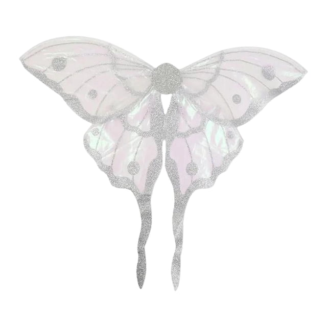 Disfraz de alas de mariposa, accesorios de cosplay para disfraces de hadas, foto de alas de hada Plata