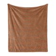 thumbnail image 1 of Vintage Soft Flannel Fleece Blanket, Horizontal Ogee Pattern Funky Colors Retro Inspired Geometric Pattern, Cozy Plush for Indoor and Outdoor Use, 70" x 90", Burnt Orange Turquoise, by Ambesonne, 1 of 5