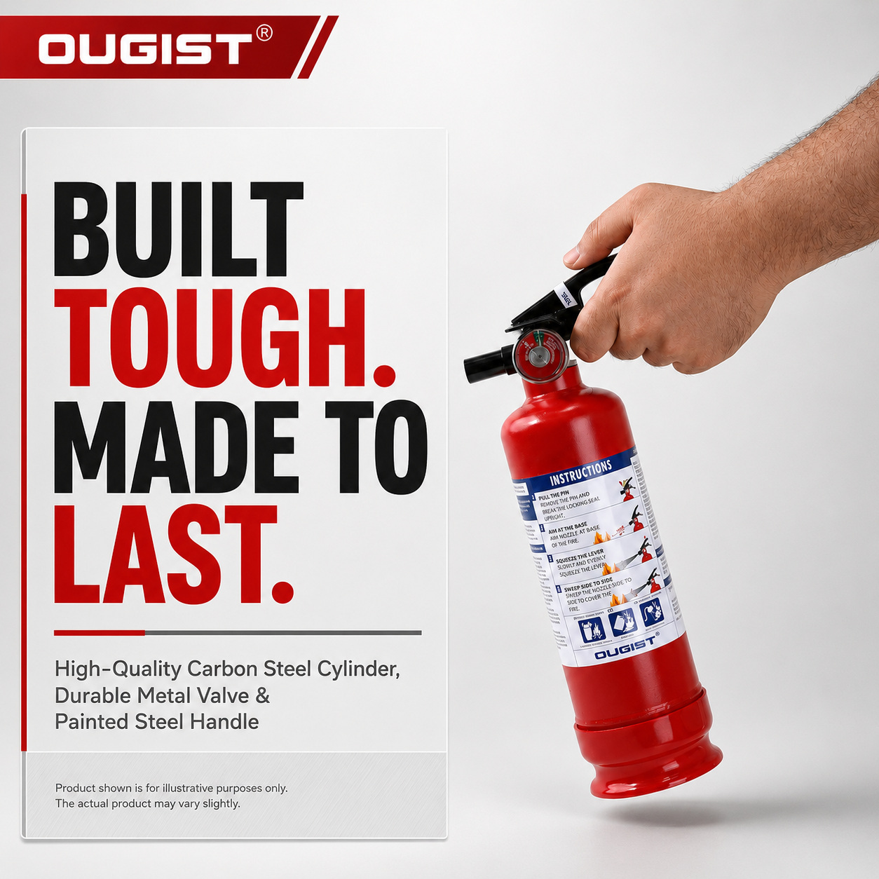 Ougist 2.5 lb ABC Fire Extinguisher with Wall Mount Bracket photo 6