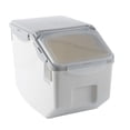thumbnail image 2 of Gnmfd Rice Storage Container with Measuring Cup 10kg Capacity Food Dispenser for Rice Grain Flour Pet Food Kitchen Pantry Storage Organizer Bin with Handle and Wheels Storage Shelf, 2 of 9