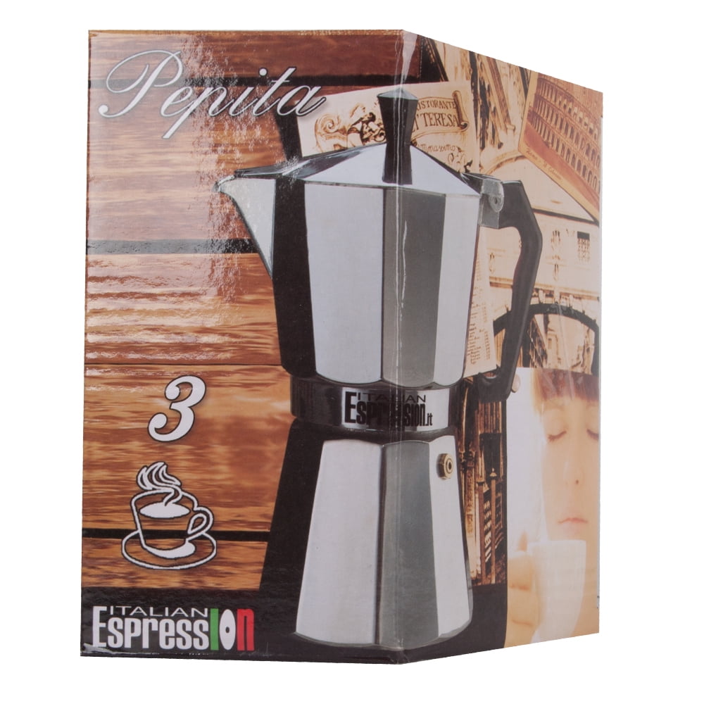 Beige /& Red Compact Design Moka Pot 150 ml 3 Person Delicious Coffee Recipes, BiggDesign Espresso Machine
