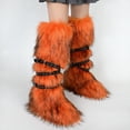 thumbnail image 3 of Women's Knee High Faux Fur Boots With Belt Buckle Flat Heel Warm Comfort Winter Boots, 3 of 5