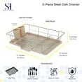 thumbnail image 2 of Sweet Home Collection 3-Piece Kitchen Sink Dish Drainer Set- Beige, 2 of 5