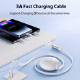 thumbnail image 6 of Multi Charging Cable, XUDUO 2 Pack 4FT Retractable Cable 3 in 1 Fast Charging Cord Compatible with iPhone, Samsung, 6 of 7
