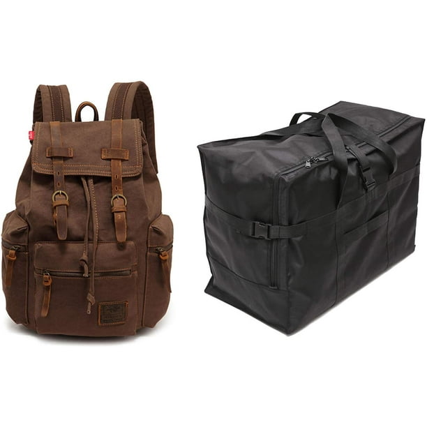 Sacs de voyage avec sac à dos en toile de 17 pouces pour hommes 120 litres  extra large sac de nuit pliable pour camping/déménagement/voyage 
