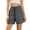 #03 Gray 【Mix, Match & Rotate: Stock Up on Daily Colors】, variant on Women's Nylon High Waisted Elastic Drawstring Workout Shorts with Pockets, Running Gym Hiking Casual Summer, Womens Athletic Shorts | UKHCCC,Dark Blue L