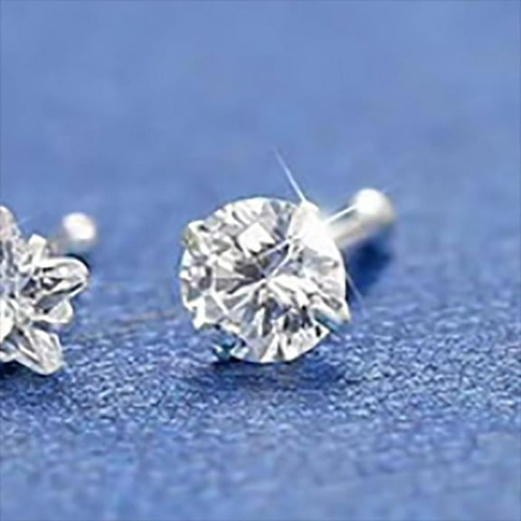 Mixed Color Diamond L Shape Nose Stud Piercing Jewelry 3mm