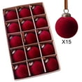 thumbnail image 6 of HBBKVI Set of 15 Velvet Flocked Christmas Balls 15 Pcs Velvet Christmas Balls Flocked Christmas Tree Ornaments Plastic Balls Xmas Decorative Hanging Ornaments Christmas Tree Decoration, 6 of 7