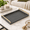 Dark Grey, variant on Shagreen Leather Serving Tray With Handles-17.7x11.8 Inch Large Wooden Decorative Ottoman Fro Coffee Table Kitchen Dining And Hom