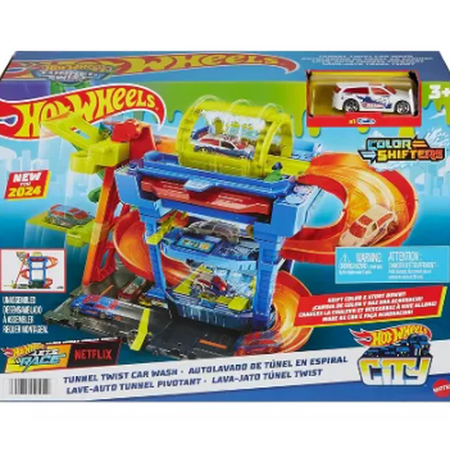 Hot Wheels Colour Changing Tunnel Car Wash with 1 Colour Changing Vehicle 1:64 Scale