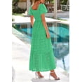 thumbnail image 2 of Vestido PRETTYGARDEN Verano 2025 con ojales, cuello cuadrado, manga abullonada, 2 of 9