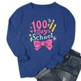 thumbnail image 6 of Xuyuer Women 100 Days of School Sweatshirt: Funny Teacher Shirts School Teaching Long Sleeves Teachers Gifts Tops Teacher Graphic T-Shirts School Days Tee Tops, 6 of 6