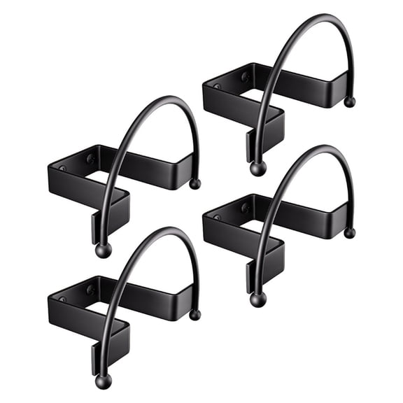 DEEPCRAFF 4Pcs Black Wall Mounted Hat Storage Rack Metal Hat Hooks for Baseball Caps and Home Decor