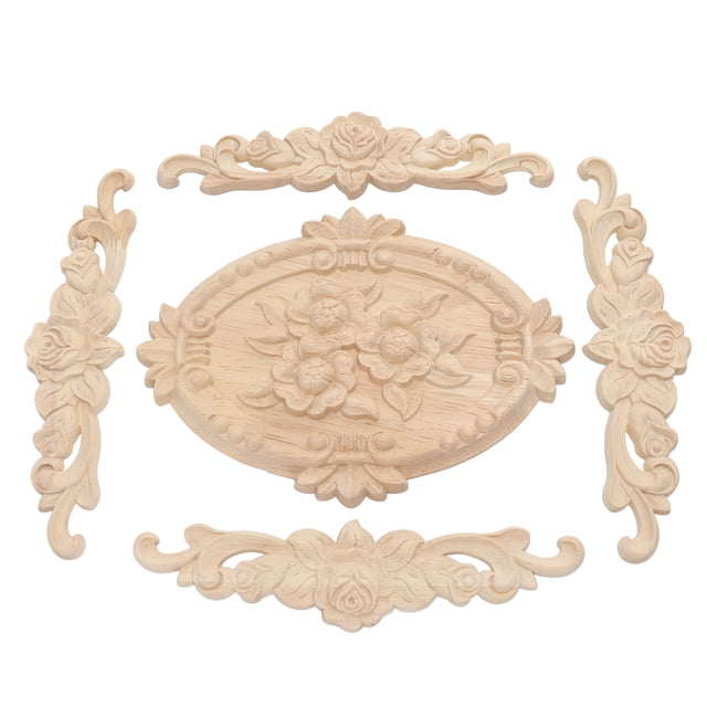 Apliques De Madera, Estilo Europeo, Elegante, Tamaño Preciso, Bricolaje, Madera Tallada En Esquina, Madera De Caucho Tallada única Para Decoración De Puertas De Gabinetes